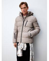 Point Zero - Heathered Fabric Quilted Coat - Lyst