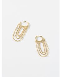 Simon's - Hanging Chain Small Hoops - Lyst