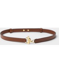 Ralph Lauren - Toggle And Ring Thin Leather Belt - Lyst