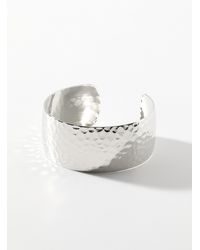 Simon's - Hammered Metal Open Bangle - Lyst