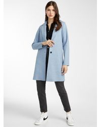 ONLY Minimalist Felt Coat - Blue