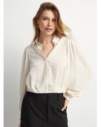 Icône - Cropped Balloon Blouse - Lyst