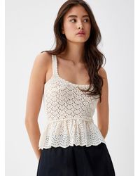 ONLY - Broderie Anglaise Pointelle Knit Cami - Lyst