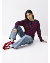 Twik - Striped Henley Collar Sweater - Lyst