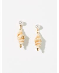 Simon's - Seashell And Pearl Earrings - Lyst