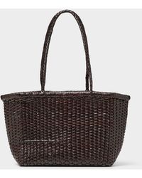 Dragon Diffusion - Basketweave Pattern Small Leather Bag - Lyst