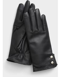 Ralph Lauren - Logo Button Leather Gloves - Lyst
