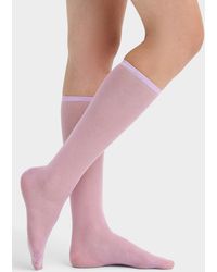 Simon's - Sheer Solid Knee - Lyst