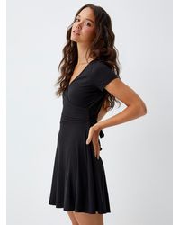 Twik - Ribbed Crossover Neckline Dress - Lyst