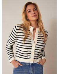 Part Two - Elmie Contrasting Stripes Textured Cardigan - Lyst