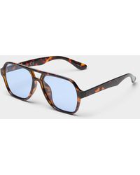 Simon's - Juno Rectangular Aviator Sunglasses - Lyst