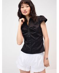 Twik - Polka Dot Cap Sleeve Shirt - Lyst