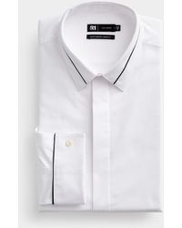 Le 31 - Black Trim White Shirt Modern Fit - Lyst