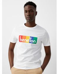 Benetton Coloured Logo T - White