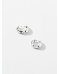 Simon's - Small Grooved Hoops - Lyst