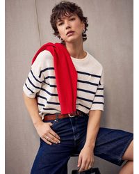 ARMEDANGELS - Linen Blend Striped Sweater - Lyst