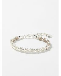 Simon's - Wavy Disc And Bead Silver Bracelet - Lyst