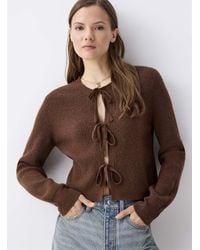 Twik - Three Bows Ribbed Cardigan - Lyst