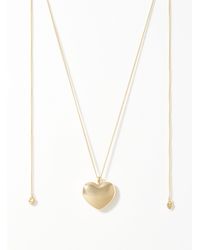 Pilgrim - 3d Heart Golden Necklace - Lyst