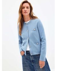 Contemporaine - Gold Crest Buttons Patch Pockets Cardigan - Lyst