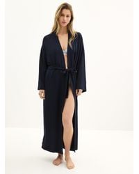 Miiyu - Brushed Underside Soft Long Robe - Lyst