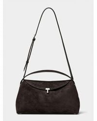 TOTEME - T-lock Suede Handbag (women, Brown, One Size) - Lyst