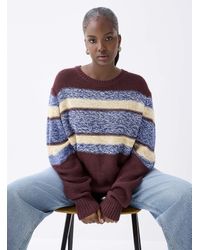 Twik - Heathered Stripes Loose Sweater - Lyst