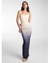 Icône - Gradient Micromesh Maxi Ruched Dress - Lyst
