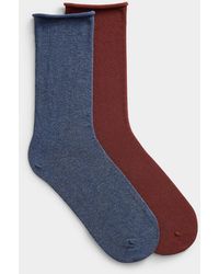 Simon's - Solid/checks Socks 2 - Lyst