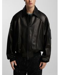 Juun.J - Ribbed Edging Leather Jacket - Lyst