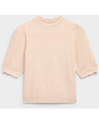 Contemporaine - Touch Of Wool Scalloped Trim Sweater - Lyst