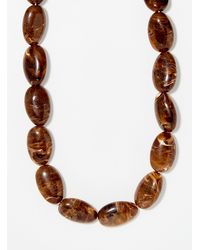Simon's - Large Brown Stone Necklace - Lyst