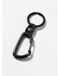 Le 31 - Matte Black Ring And Carabiner Keychain - Lyst