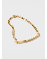 Miansai - Golden Embossed Plate Chain Bracelet - Lyst