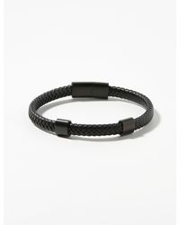 Le 31 - Black Braided Leather Bracelet - Lyst