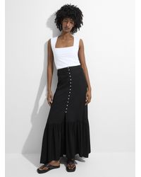 Icône - Pearly Button Tiered Maxi Skirt - Lyst