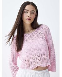 ONLY - Scalloped Edging Openwork Sweater - Lyst