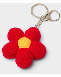 Simon's - Flower Crocheted Charm Keychain - Lyst