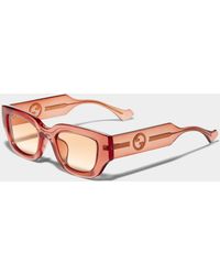 Gucci - Designer Peach Rectangular Sunglasses - Lyst