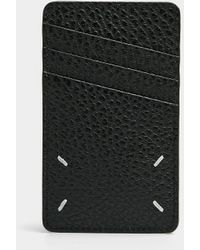 Maison Margiela - Topstitched Details Leather Vertical Card Case - Lyst
