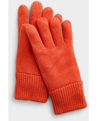 Simon's - Pure Merino Wool Knit Gloves - Lyst