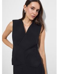 Icône - Dense Crepe Shoulder Pads Crossover Vest - Lyst