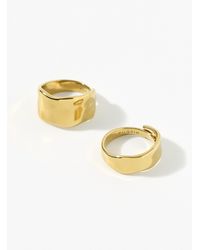 Pilgrim - Wide Adjustable Wavy Rings Set Of 2 - Lyst