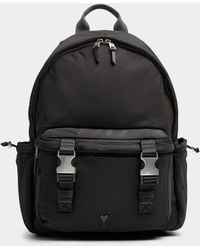 Ami Paris - De Coeur Black Canvas Backpack - Lyst