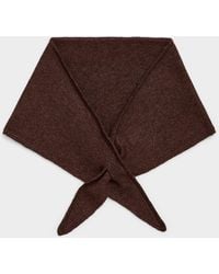 Ichi - Soft Fine Knit Triangular Scarf - Lyst