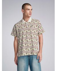 Obey - Stripe And Flower Jacquard Polo - Lyst