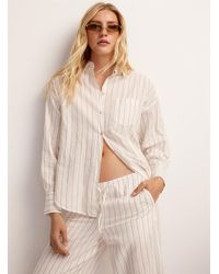 JJXX - Touch Of Linen Oversized Striped Shirt - Lyst