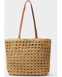 Simon's - Crocheted Straw Tote Bag - Lyst