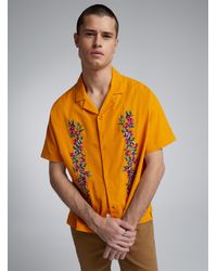 Native Youth - Embroidered Flower Seersucker Camp Shirt - Lyst