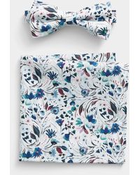 Olymp - Painterly Floral Bow Tie And Pocket Square Set - Lyst